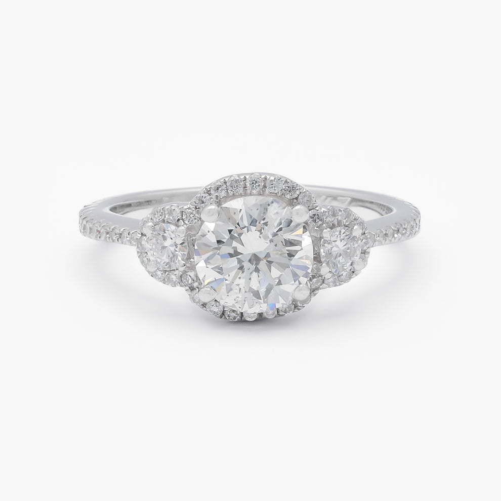 Trinity Halo 18ct Diamond Engagement Ring