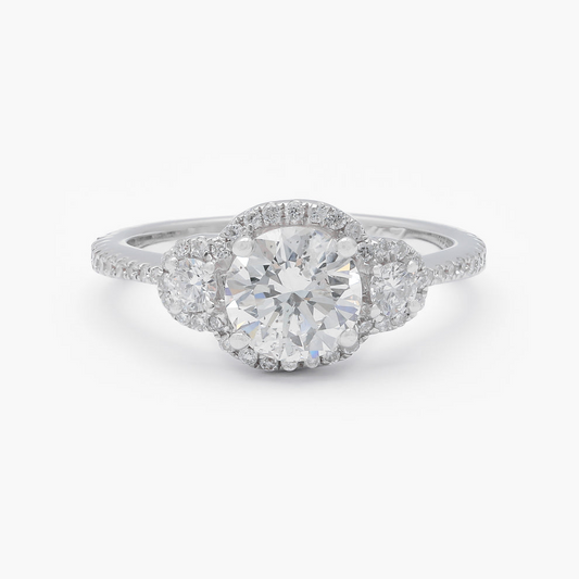 Trinity Halo 18ct Diamond Engagement Ring