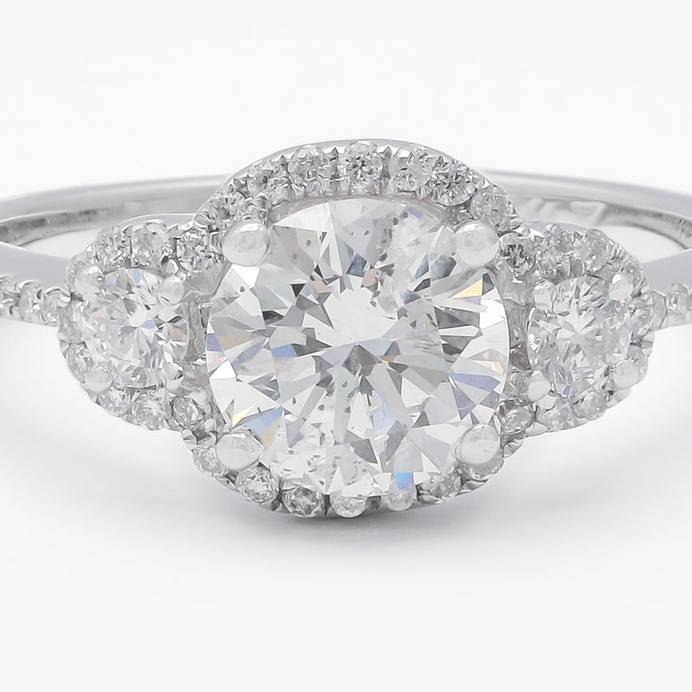 Trinity Halo 18ct Diamond Engagement Ring