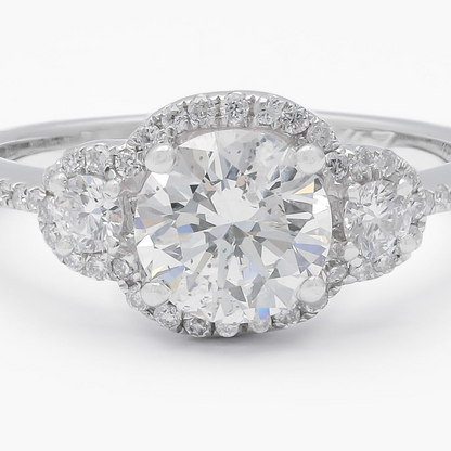 Trinity Halo 18ct Diamond Engagement Ring