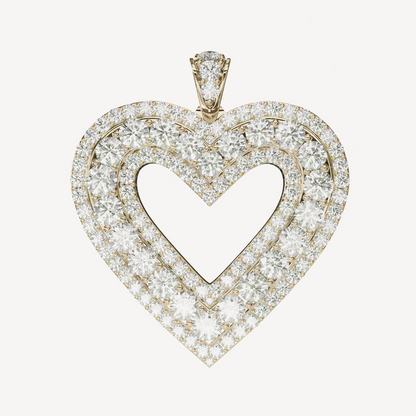 Lisbon Gold Diamond Heart Pendant