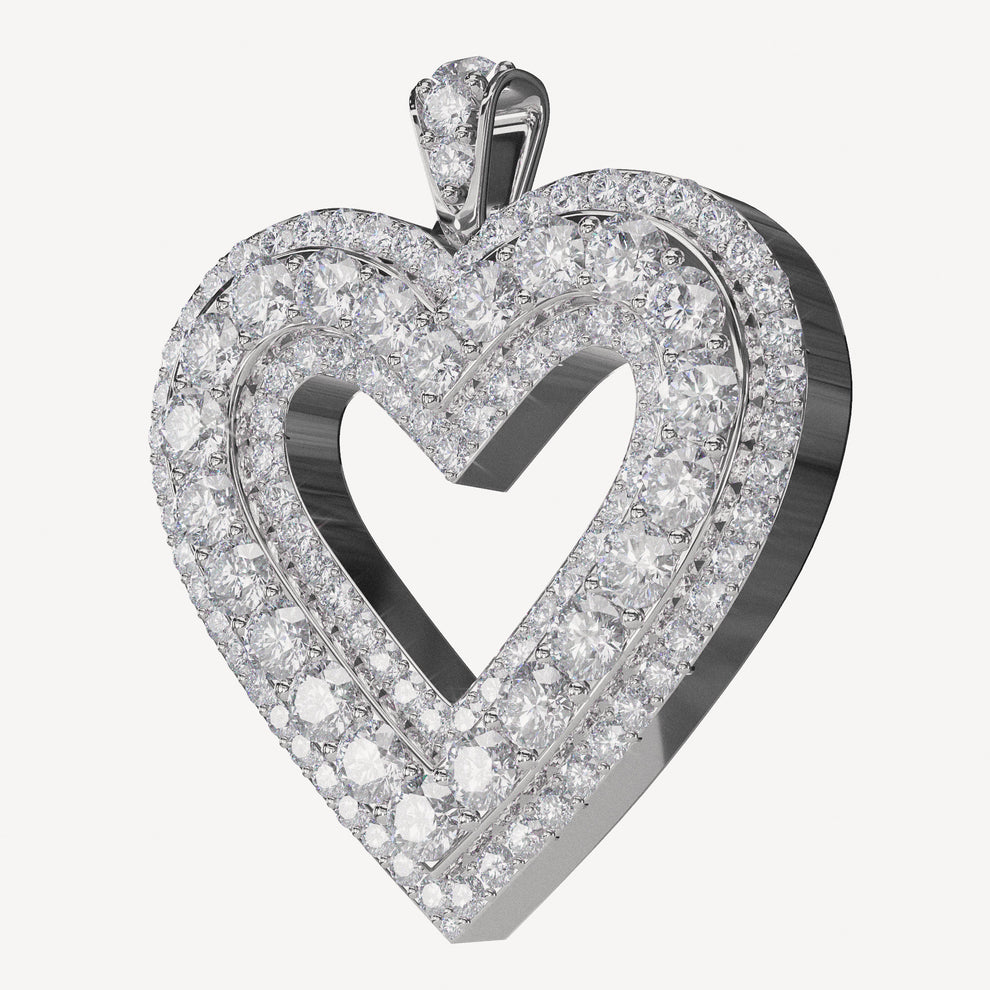 Lisbon Gold Diamond Heart Pendant