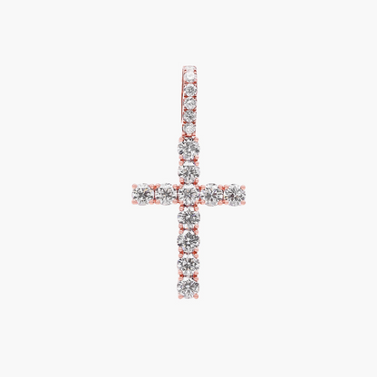 Cross Diamond 9ct Rose Gold Pendant