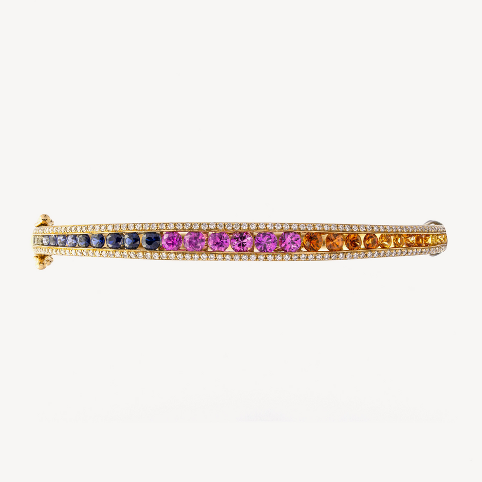 Aria Gold Sapphire & Diamond Bangle