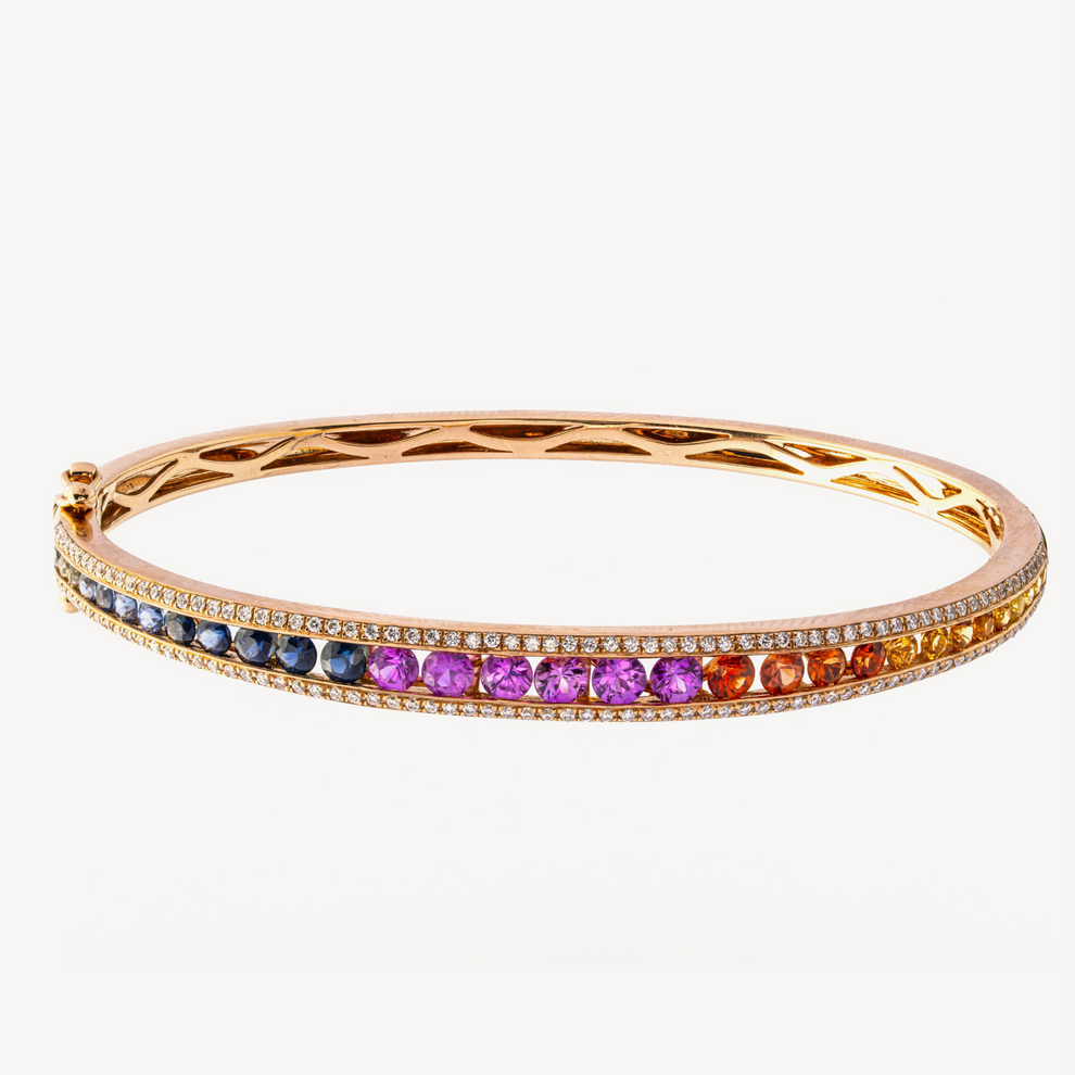 Aria Gold Sapphire & Diamond Bangle