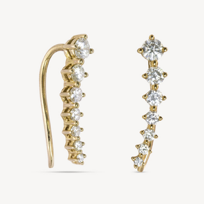 Imara Gold Diamond Climber Earrings