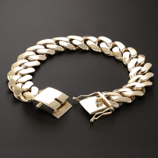 9ct Solid Gold Heavyweight Cuban Link Bracelet