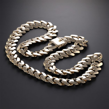 9ct Gold Large Solid Classic Cuban Link Curb Chain