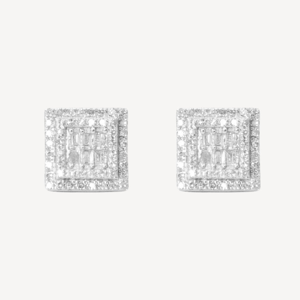 Carly Gold Diamond Square Earrings