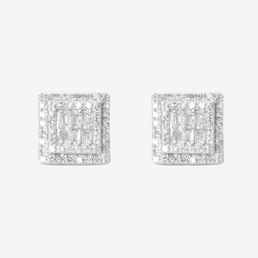 Carly Gold Diamond Square Earrings