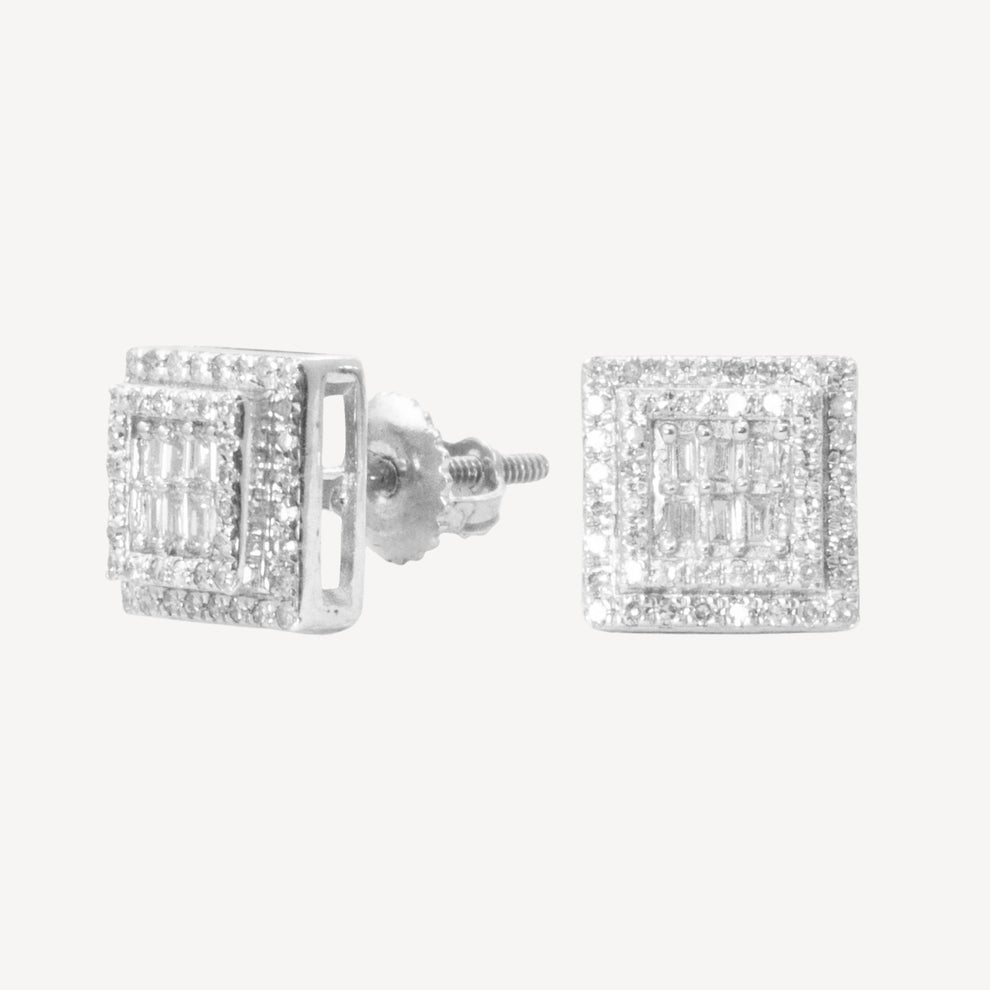 Carly Gold Diamond Square Earrings