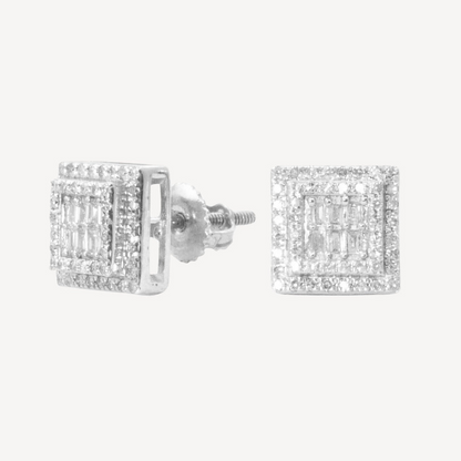 Carly Gold Diamond Square Earrings