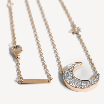 Gold Diamond Moon Necklace